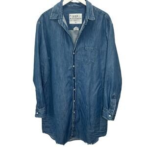 Frank & Eileen Mary distressed denim Midi Dress